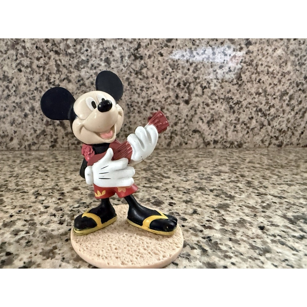 2013 Disney Mickey Mouse Hawaii Luau Guitar Figure 3" Decopac Toy Uke Ukulele